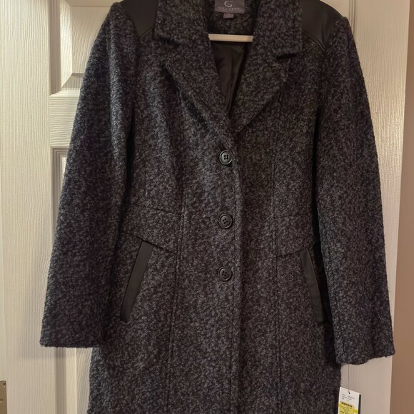 NWT Women's Gallery New York Wool Blend Coat Sz. M Charcoal Gray - Picture 2 of 10